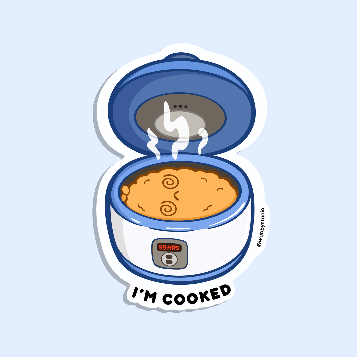 I'm Cooked Sticker